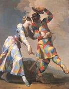 Giovanni Domenico Ferretti Arlecchino und Colombina France oil painting artist